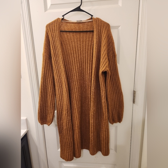 True Craft Burnt Orange Brown Cardigan Open Front Womens Size S - Picture 1 of 5